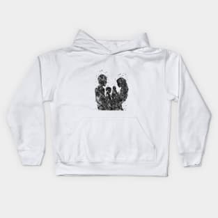 Family, mother father son and daughter Kids Hoodie